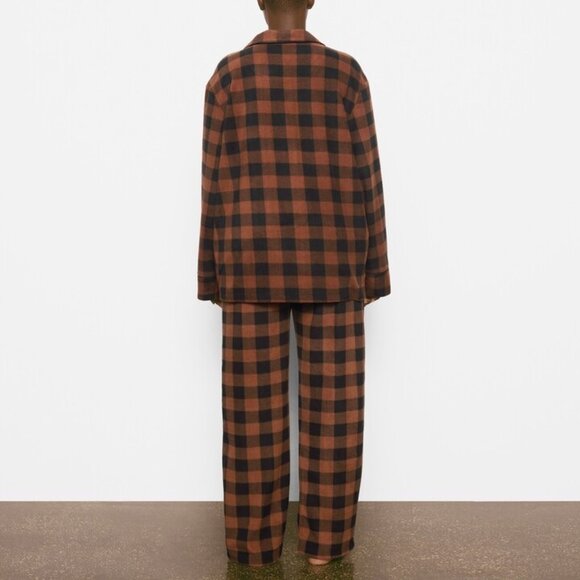 SKIMS Fleece Sleep Set Jasper Buffalo Check 4X - Picture 5 of 14